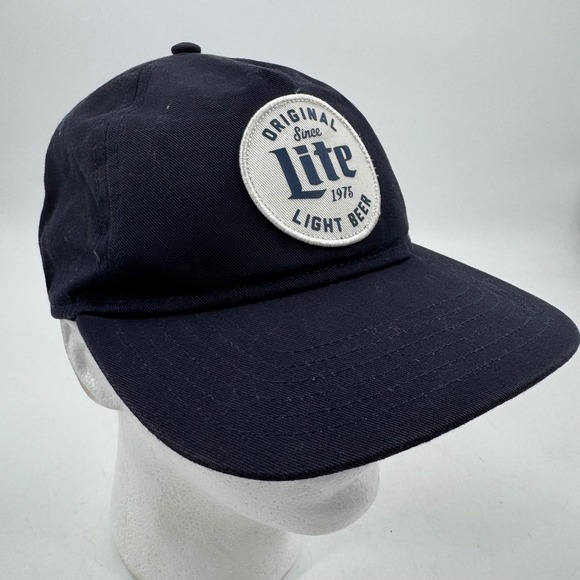 Miller Lite Baseball Cap Original Since 1975 Light Beer Patch Navy - Picture 1 of 8